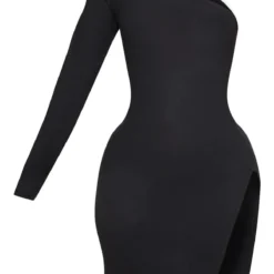 Shape Robe Moulante Fendue Noire à Manche Unique -Jolie Vêtue Soldes Magasin 848fad75ed56ac6174da997d0daf6543497dcd1c cmb0410 3