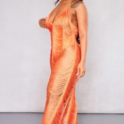 Shape Robe Longue Orange Vif Détail Franges -Jolie Vêtue Soldes Magasin 84e71b3d80caf2bd76ac782c318ae6262baf1c04 cne0577 3