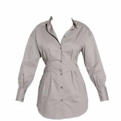 Renew Robe Chemise Kaki Clair Ajustée à La Taille à Manches Longues -Jolie Vêtue Soldes Magasin 8503065498619048941dba03f1f665da49f2fe44 cmt6727 6