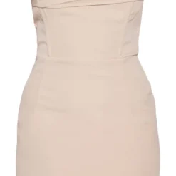 Robe Moulante Bustier Tissée Nude Drapée à Col Bénitier -Jolie Vêtue Soldes Magasin 856d18d62f406cd612a4ece5c81999aebef88ada cnd2253 5