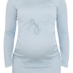 Maternité Mini-robe De Grossesse Bleu Acier à Nouer Sur La Taille -Jolie Vêtue Soldes Magasin 857595f19abfe786042e06fb9d9a2d3550d0a5ea cmp6558 6