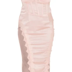 Plus Robe Longue Rose Cendré à Corset Et Parties En Dentelle -Jolie Vêtue Soldes Magasin 857d9aed2af3d15dc028295bf8a0ce4f49c233d8 cne0738 5