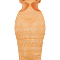 Shape Robe Longue Texturée Orange Découpée à Bretelles -Jolie Vêtue Soldes Magasin 85a7c289712b28d63743ef9735245095ae2f2c45 cne9736 5