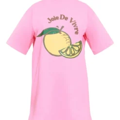 Robe T-shirt Manches Longues Rose Vif à Slogan Valencia -Jolie Vêtue Soldes Magasin 85f03e1cf1e30ed47928c65f3b822c10a2523bfe cnd6441 5