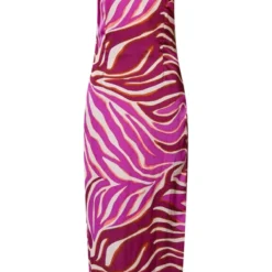 Robe De Plage Longue Satinée Rose Imprimé Zèbre -Jolie Vêtue Soldes Magasin 862ab3d846698e74a9b2db2d5792c304666ea99c cne1702 5