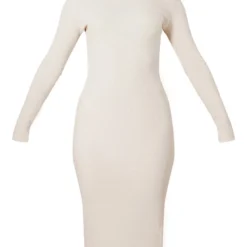 Robe Mi-longue Côtelée Crème à Col Haut Et Manches Longues -Jolie Vêtue Soldes Magasin 8658596632fe5b9f56b912329d119ad6d1a46647 cnc8351 5