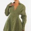 Robe Chemise Oversize Plissée En Maille Tissée Kaki -Jolie Vêtue Soldes Magasin 8685d1dcc7be1e064add4d0cacf97572408f34b5 cna4955 1