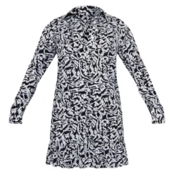 Robe Chemise Multicolore Imprimé Abstrait à Manchettes Et Ourlet Volanté -Jolie Vêtue Soldes Magasin 86b5233841ae6e7dd10bbe10e184ef24df4b39ec cnc6630 5