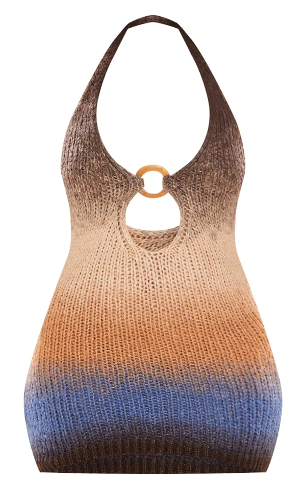 Shape Robe Moulante En Maille Tricot Décolletée Gris Pierre Ombré à Détail Anneau 7 Shape Robe Moulante En Maille Tricot Décolletée Gris Pierre Ombré à Détail Anneau – Image 5