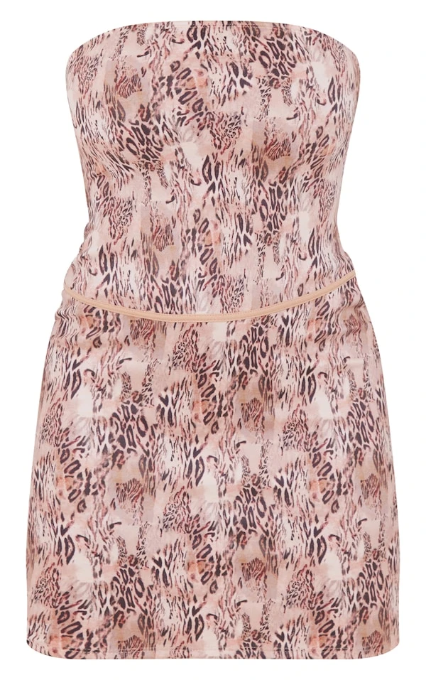 Robe Moulante Bustier En Suédine Marron Imprimée Leopard 7 Robe Moulante Bustier En Suédine Marron Imprimée Leopard – Image 5