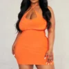 Plus Robe Très Moulante Orange Croisée Devant -Jolie Vêtue Soldes Magasin 87629c2b7abe96eab7902baad347bf8cc1a04ab7 cnd9041 1