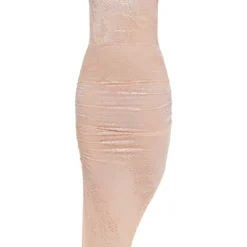 Robe Longue Dévorée Nude Clair à Col Bénitier -Jolie Vêtue Soldes Magasin 88210e121f3a17503897372676334bd2d336a1ce cne1871 5