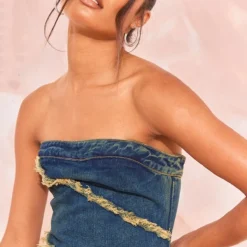 Tall Robe Bustier Mi-longue En Jean Vintage Moyennement Délavé -Jolie Vêtue Soldes Magasin 88ac65411253aef35c6c68b2fd6b7eb0a8ce6f86 cnd0554 4