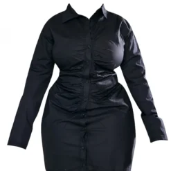 Zero Plus Robe Chemise Froncée En Popeline Noire -Jolie Vêtue Soldes Magasin 88ac9c898d3770adb7b5cea935a3cdf479529382 cnc7369 5