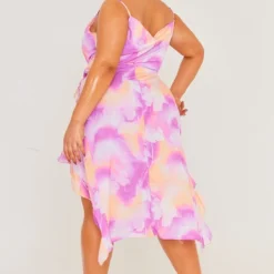 Plus Robe Mi-longue Fleurie Rose à Volants -Jolie Vêtue Soldes Magasin 895f9aa06c3d28cace290be63d5ccc78cded5835 cne4169 2