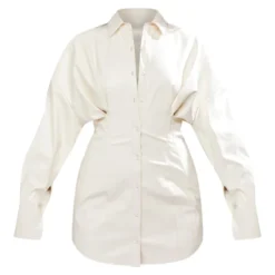 Robe Chemise Ajustée En Similicuir Crème -Jolie Vêtue Soldes Magasin 89f5da7e116d3066ce5820e336cf0909587ea132 cnc8318 5