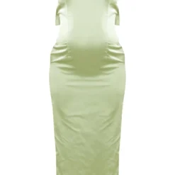 Maternité Robe Longue De Grossesse Satinée Sauge à Col Montant -Jolie Vêtue Soldes Magasin 8a0ff9582e554176805475782180731c5bfe3748 cnd7251 5