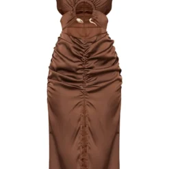 Robe Mi-longue Satinée Chocolat à Empiècement Serpent -Jolie Vêtue Soldes Magasin 8a162bbd3d2a5b98a48673029058eaf5ab9d183e cnd0019 5