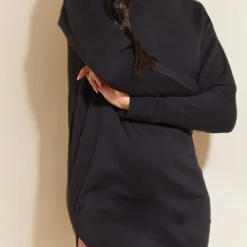 Robe Pull Mi-longue Oversize Noire Fendue En Sweat -Jolie Vêtue Soldes Magasin 8a2525e5d55f6f4c0a9b9c97156c0f83d5bb2f1d cms3895 5