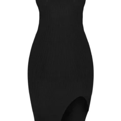 Robe Mi-longue En Maille Tricot Noir ébène à Col En V Et Détail Fendu -Jolie Vêtue Soldes Magasin 8ad52282a30ab30d46046c1bdef12732ca1538b9 cmu0221 6