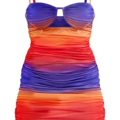 Robe Multicolore Imprimé Abstrait Découpée à Bretelles Et Armatures -Jolie Vêtue Soldes Magasin 8af20052fbb53b8063916d4ef2b7a545c092f067 cnd5873 5