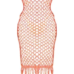 Plus Robe Longue En Maille Résille Orange -Jolie Vêtue Soldes Magasin 8b220e0311237e293712c2f861306a74e0b2b1e1 cnd9063 5