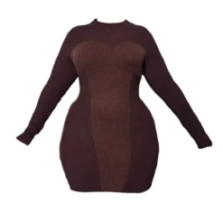 Plus Robe Marron à Deux Tons Contrastants Et Col Haut Détail Coutures 11 Plus Robe Marron à Deux Tons Contrastants Et Col Haut Détail Coutures -Jolie Vêtue Soldes Magasin 8b2d76198cbcb569552d70c11d4565e36601ae77 cmv3333 6