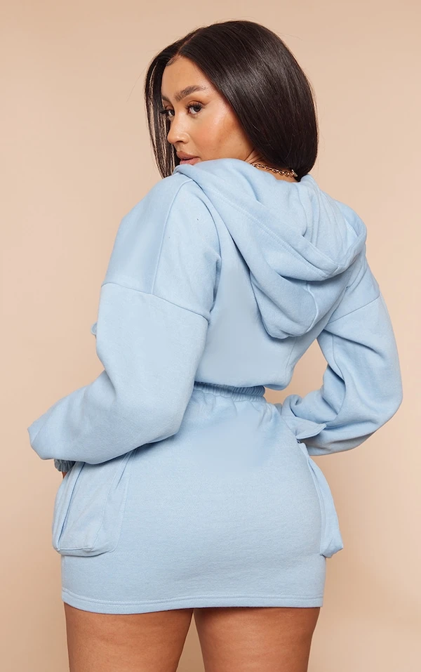 Shape Robe Pull Cache-coeur Bleu Clair Style Utilitaire à Décolleté Et Poches 4 Shape Robe Pull Cache-coeur Bleu Clair Style Utilitaire à Décolleté Et Poches – Image 2