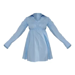 Tall Robe Chemise Bleue à Manches Froncées -Jolie Vêtue Soldes Magasin 8b91fe972bafedbea7d4262174a023976360b218 cmw5871 6