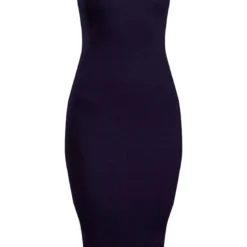 Robe Mi-longue Côtelée Bleu Marine -Jolie Vêtue Soldes Magasin 8bd0bcbf9cc1a3670eef2cbada089290b449f9d8 CLW2156 3