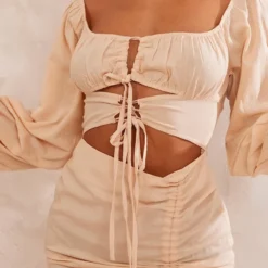 Robe Moulante Effet Lin Gris Pierre Froncée à Découpes -Jolie Vêtue Soldes Magasin 8bdd6bc3e9534516ad3296d9f890f67ae99ebad2 cnd2243 4