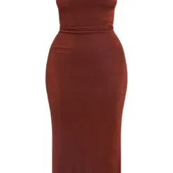 Shape Robe Moulante Longue Chocolat En Acétate à Col Bénitier Et Bretelles Nouées Dans Le Dos -Jolie Vêtue Soldes Magasin 8c356064fa203359b62f06e1743f6e75c61e23b3 cnb1233 5