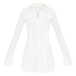 Tall Robe Chemise Cintrée Blanche à Poches Cargo -Jolie Vêtue Soldes Magasin 8c5d25b048e6ee58cfc593fb4982aea4cc38f84a cmq3328 5