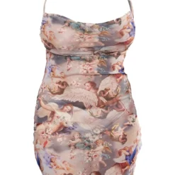 Plus Robe Moulante En Mesh Multicolore Imprimé Renaissance à Col Bénitier -Jolie Vêtue Soldes Magasin 8cdd4803d16b2a7106b2713f962dc634b7c1aba3 cnc9640 5