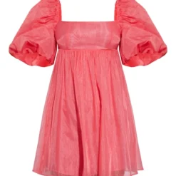 Robe Droite En Organza Rose à Manches Bouffantes -Jolie Vêtue Soldes Magasin 8cdf943817cd158b4e452693921c41995adfbf96 cnb7157 5