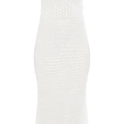 Robe Longue En Maille Crochet Blanche à Parties Contrastantes Et Bretelles -Jolie Vêtue Soldes Magasin 8d51abf995ec8ed5801d378eee7448ca5369f633 cne6264 5