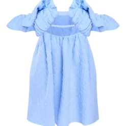Petite Mini Robe Texturée Fleurie Bleu Clair -Jolie Vêtue Soldes Magasin 8d813772359d08fc33b6b9365747a4ef97bbb1ef cnd7149 5