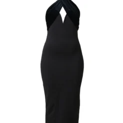 Robe Mi-longue En Néoprène Noir à Bretelles Croisées En Velours Et Barre En V -Jolie Vêtue Soldes Magasin 8dbdfadc3789605ecdbdc2a47ed423b08b123f98 cnc3070 5