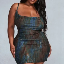 Plus Robe Moulante Plissée Marron à Imprimé Marbré Et Col Bénitier -Jolie Vêtue Soldes Magasin 8dc016f815f0e10c17a25e58d43709da9b9e3190 cnb9042 3