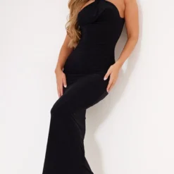 Robe Longue Moulante Noire à Col Bénitier Avec Noeud Et Dos Ouvert -Jolie Vêtue Soldes Magasin 8dfce533ef28ada3c5408da7c02c1981123c09b7 cnd2260 3