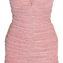 Robe Moulante Froncée Style Bandeau Rose à Paillettes à Barre En V -Jolie Vêtue Soldes Magasin 8e4a9e025e6d410e26425cac199b3e46d8c1c0b7 cmu4114 6