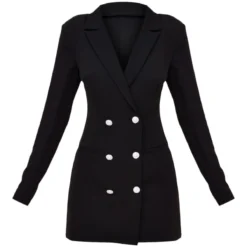 Robe Blazer Tissée Noire à Double Boutonnière Et Boutons Strassés -Jolie Vêtue Soldes Magasin 8f37e55984561526311a313c5e29e4dcffaaa10f cnc2988 5