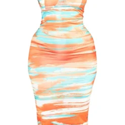 Plus Robe Mi-longue Côtelée Crêpée Orange à Imprimé Abstrait Et Détail Bonnets -Jolie Vêtue Soldes Magasin 8f42c0d49c2cf94977eed1ee6d4df334792698d8 cnd4899 5