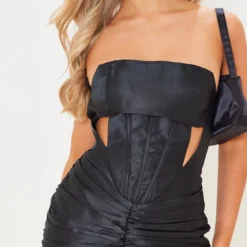 Robe Moulante Bustier Tissée Froncée Noire à Découpes -Jolie Vêtue Soldes Magasin 8f70e34a35fb4260224f10a01a77181e0e052887 cnd2209 4
