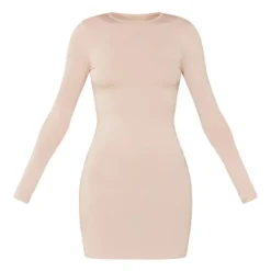 Robe Moulante Sable En Jersey à Manches Longues Avec Dos Nu Et Liens à Nouer -Jolie Vêtue Soldes Magasin 8fc53db3d272d3b8d6f62c26717ae6db58606d7a cnb8093 5