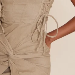 Robe Moulante Bustier Tissée Stretch Café Au Lait Lacée à Corset -Jolie Vêtue Soldes Magasin 8fd3fbf9760f26f00fe7de35415d3f282a76b406 cnd0401 4