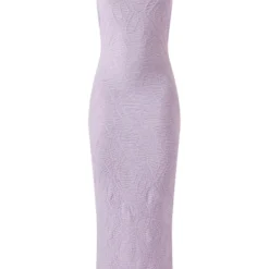 Robe Longue Texturée Lilas Nouée Au Dos à Col Bénitier Et Derrière Froncé -Jolie Vêtue Soldes Magasin 8fea6ced9971cf319dacfcafc4fbb8f6cc569252 cnd7624 5