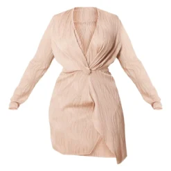 Plus Robe Plissée Gris Pierre Croisée Sur Le Devant -Jolie Vêtue Soldes Magasin 9089e9d830e51f49b00f9505d716c67bc49b3dbe cmw3937 6