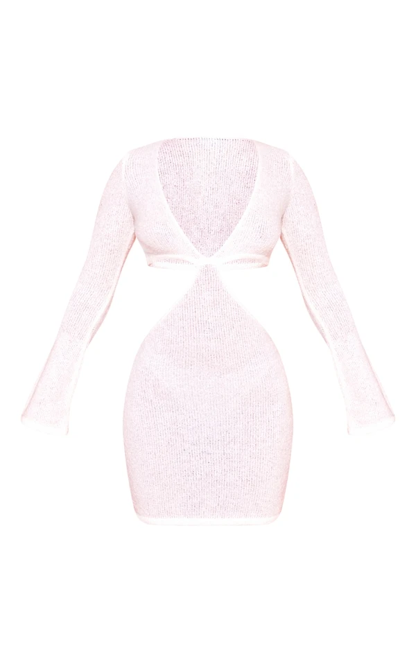 Petite Mini-robe En Maille Tricot Blanche à Découpes 7 Petite Mini-robe En Maille Tricot Blanche à Découpes – Image 5