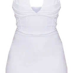 Shape Robe Moulante En Maille Tissée Stretch Blanche à Détail Corset -Jolie Vêtue Soldes Magasin 90eaa8d81e8ad450acc3b41f6829c183a3a3441f cmy8155 6